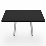 Parrish Square Low Table - Clear Anodized Aluminum / Black HPL