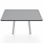 Parrish Square Low Table - Clear Anodized Aluminum / Grey HPL