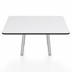 Parrish Square Low Table - Clear Anodized Aluminum / White HPL