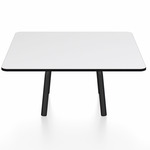 Parrish Square Low Table - Black Powder Coated Aluminum / White HPL