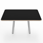Parrish Square Low Table - Clear Anodized Aluminum / Black Laminate Plywood