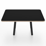 Parrish Square Low Table - Black Powder Coated Aluminum / Black Laminate Plywood