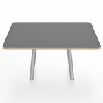 Parrish Square Low Table - Clear Anodized Aluminum / Grey Laminate Plywood