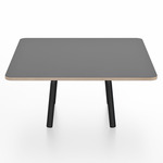 Parrish Square Low Table - Black Powder Coated Aluminum / Grey Laminate Plywood