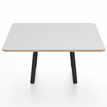 Parrish Square Low Table - Black Powder Coated Aluminum / White Laminate Plywood