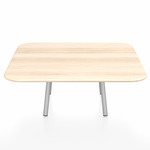 Parrish Square Low Table - Clear Anodized Aluminum / Accoya Wood