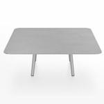 Parrish Square Low Table - Clear Anodized Aluminum / Hand Brushed Aluminum