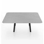Parrish Square Low Table - Black Powder Coated Aluminum / Hand Brushed Aluminum