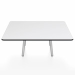 Parrish Square Low Table - Clear Anodized Aluminum / White HPL