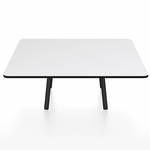 Parrish Square Low Table - Black Powder Coated Aluminum / White HPL