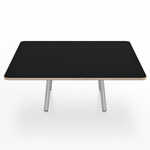 Parrish Square Low Table - Clear Anodized Aluminum / Black Laminate Plywood