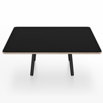 Parrish Square Low Table - Black Powder Coated Aluminum / Black Laminate Plywood
