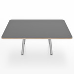 Parrish Square Low Table - Clear Anodized Aluminum / Grey Laminate Plywood