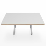 Parrish Square Low Table - Clear Anodized Aluminum / White Laminate Plywood