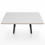 Parrish Square Low Table - Black Powder Coated Aluminum / White Laminate Plywood