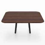 Parrish Square Low Table - Black Powder Coated Aluminum / Walnut Plywood