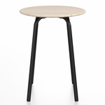 Parrish Round Cafe Table - Black Powder Coated Aluminum / Ash Plywood