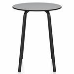 Parrish Round Cafe Table - Black Powder Coated Aluminum / Grey HPL