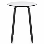 Parrish Round Cafe Table - Black Powder Coated Aluminum / White HPL