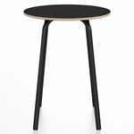 Parrish Round Cafe Table - Black Powder Coated Aluminum / Black Laminate Plywood