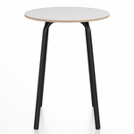 Parrish Round Cafe Table - Black Powder Coated Aluminum / White Laminate Plywood