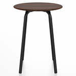 Parrish Round Cafe Table - Black Powder Coated Aluminum / Walnut Plywood