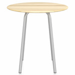 Parrish Round Cafe Table - Clear Anodized Aluminum / Accoya Wood