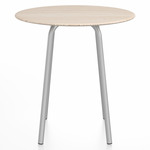 Parrish Round Cafe Table - Clear Anodized Aluminum / Ash Plywood
