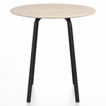 Parrish Round Cafe Table - Black Powder Coated Aluminum / Ash Plywood