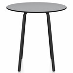 Parrish Round Cafe Table - Black Powder Coated Aluminum / Grey HPL