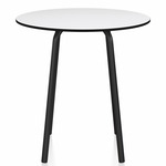 Parrish Round Cafe Table - Black Powder Coated Aluminum / White HPL