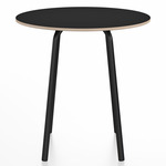 Parrish Round Cafe Table - Black Powder Coated Aluminum / Black Laminate Plywood