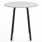 Parrish Round Cafe Table - Black Powder Coated Aluminum / White Laminate Plywood