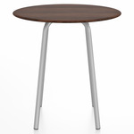 Parrish Round Cafe Table - Clear Anodized Aluminum / Walnut Plywood