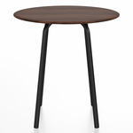 Parrish Round Cafe Table - Black Powder Coated Aluminum / Walnut Plywood