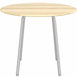 Parrish Round Cafe Table - Clear Anodized Aluminum / Accoya Wood