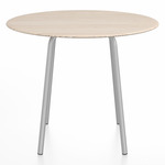 Parrish Round Cafe Table - Clear Anodized Aluminum / Ash Plywood