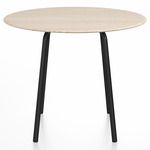Parrish Round Cafe Table - Black Powder Coated Aluminum / Ash Plywood
