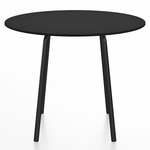 Parrish Round Cafe Table - Black Powder Coated Aluminum / Black HPL