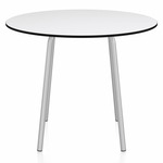 Parrish Round Cafe Table - Clear Anodized Aluminum / White HPL
