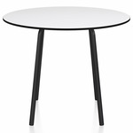 Parrish Round Cafe Table - Black Powder Coated Aluminum / White HPL