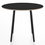 Parrish Round Cafe Table - Black Powder Coated Aluminum / Black Laminate Plywood