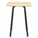 Parrish Square Cafe Table - Black Powder Coated Aluminum / Accoya Wood