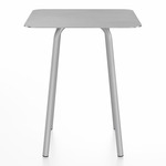 Parrish Square Cafe Table - Clear Anodized Aluminum / Hand Brushed Aluminum
