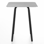 Parrish Square Cafe Table - Black Powder Coated Aluminum / Hand Brushed Aluminum