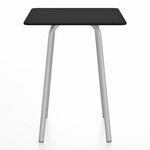 Parrish Square Cafe Table - Clear Anodized Aluminum / Black HPL