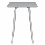 Parrish Square Cafe Table - Clear Anodized Aluminum / Grey HPL