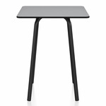 Parrish Square Cafe Table - Black Powder Coated Aluminum / Grey HPL