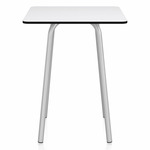 Parrish Square Cafe Table - Clear Anodized Aluminum / White HPL