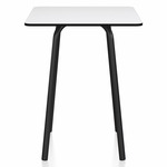 Parrish Square Cafe Table - Black Powder Coated Aluminum / White HPL